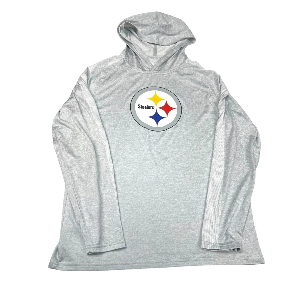 Pittsburgh Steelers NFL Pro Line Apparel Fanatics Authentic Hoodie Medium Gray